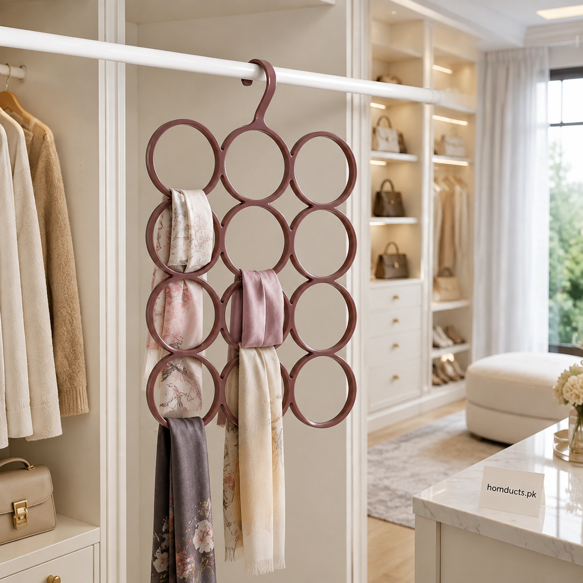 12-Ring Multipurpose Scarf & Accessories Hanger