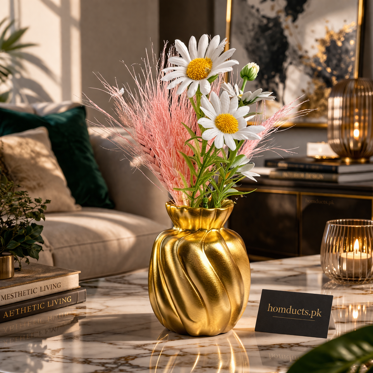 Luxury Sculpted Wave Ceramic Vase – Modern Decorative Flower Vase for Living Room & Tabletop (2 Variants)