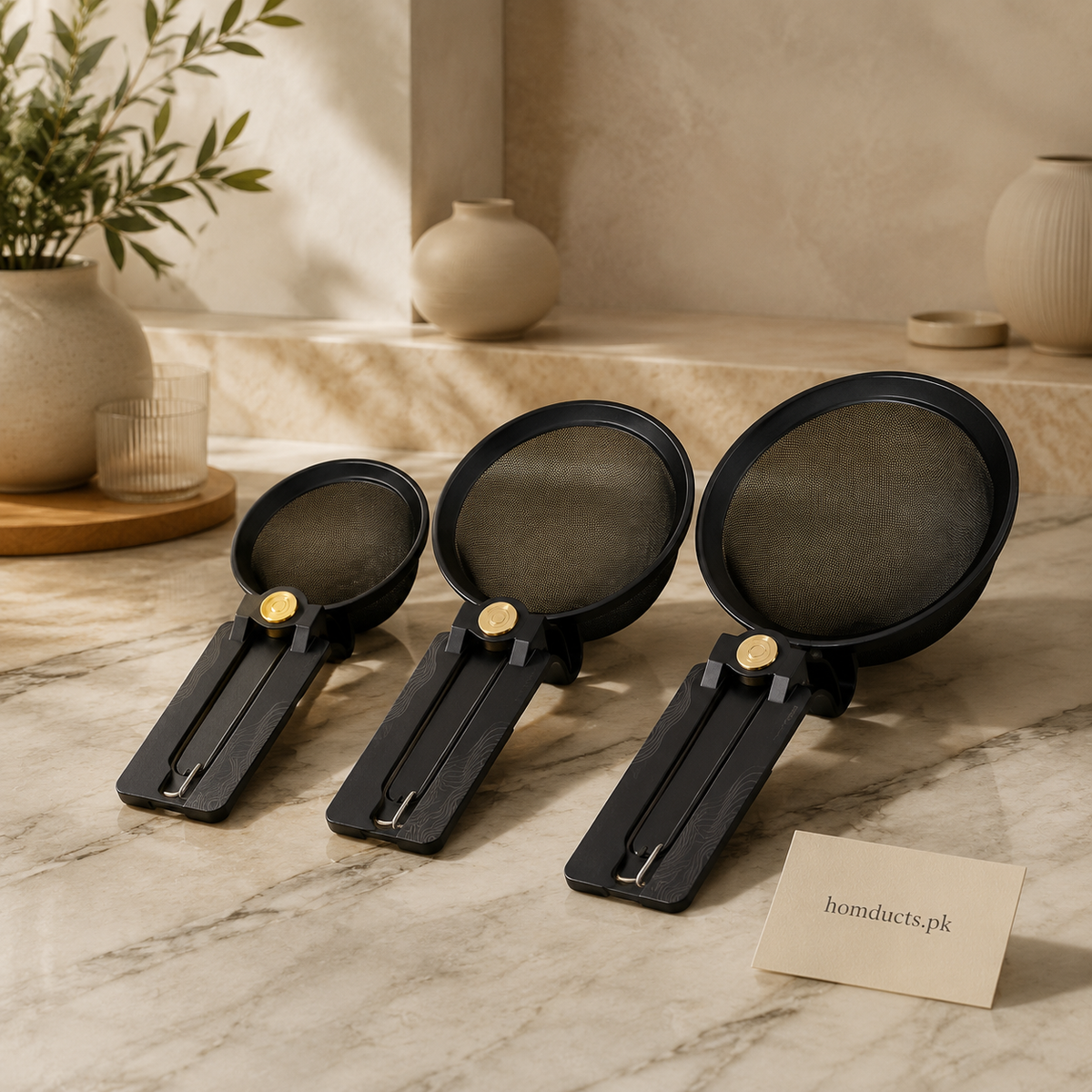 Black Stainless Steel Flour Strainer – 3 Sizes