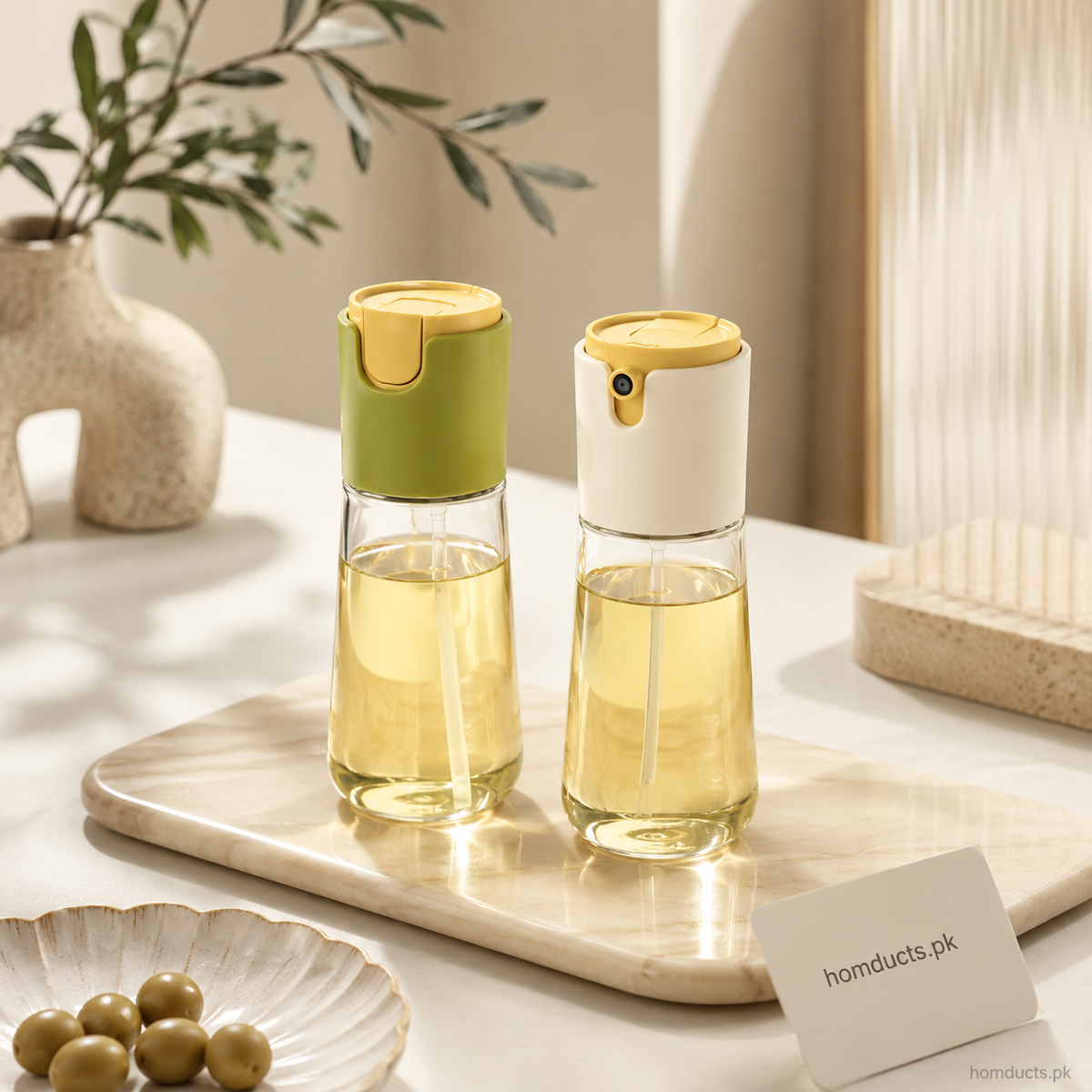 2-in-1 Glass Oil Sprayer & Pourer Bottle – 280ml