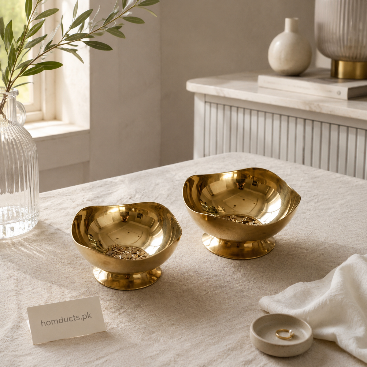 Golden Stainless Steel Pedestal Serving Bowl
