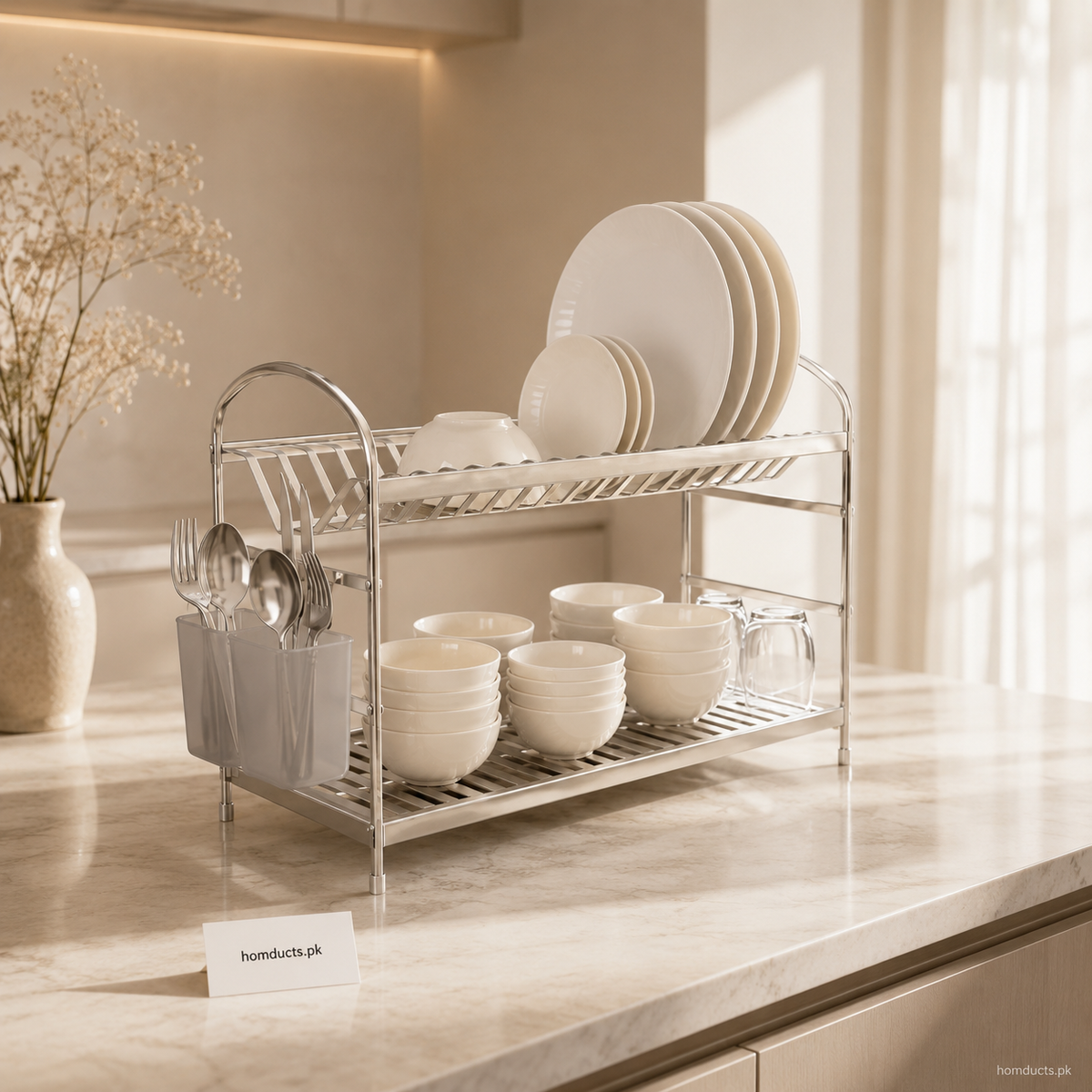 2-Tier Aluminum Dish Drying Rack