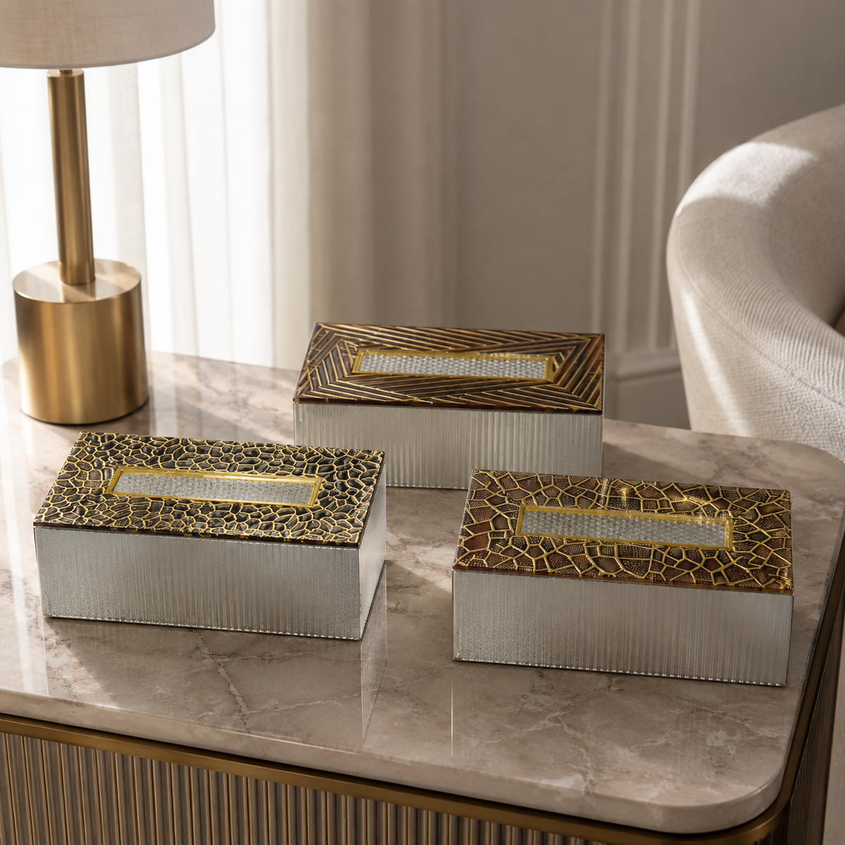 Large Metal Tissue Box Holder – Luxury Decorative Napkin Container