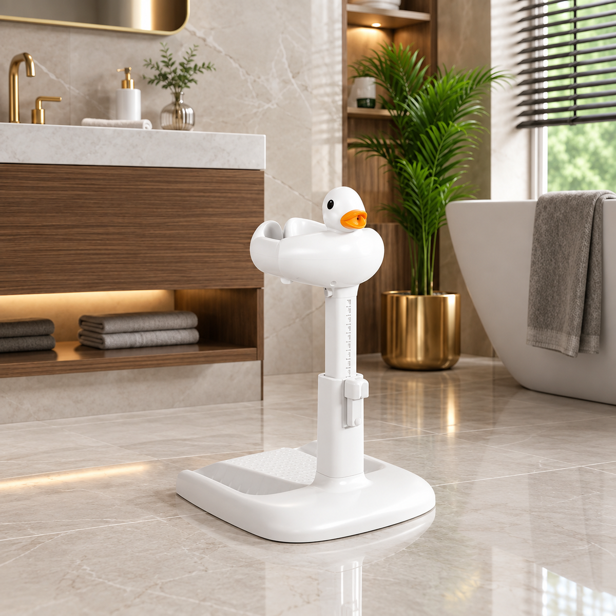 Cute Duck Baby Bath Water Thermometer Stand – Infant Bath Temperature Safety Tester for Newborns & Toddlers